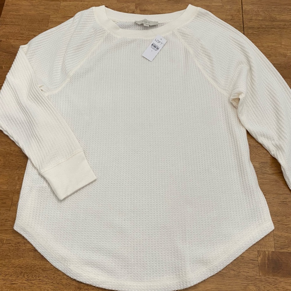 LOFT waffle knit long sleeve thermal shirt